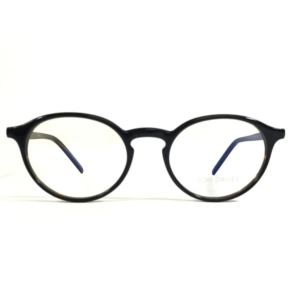 Tom Davies Eyeglasses Frames TD762 Col.1007 Dark Brown Tortoise Round 49-20-145